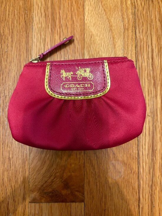 Coach Accessories - Coach Coin Purse, Pink & Gold